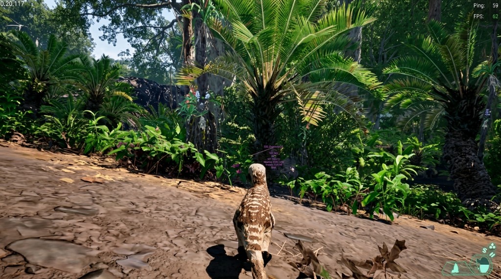 Isle Hacks nearby-entity marker on a jungle trail in The Isle Evrima